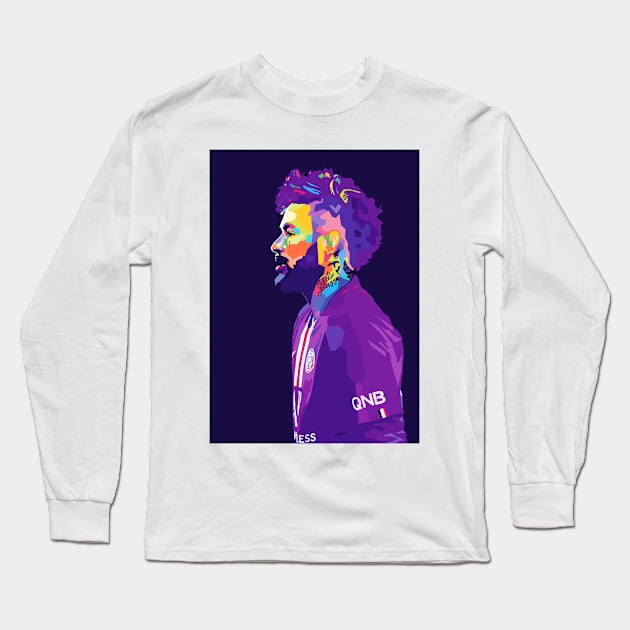 Neymar Jr Pop Art Long Sleeve T-Shirt by Zet Art